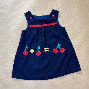 Vintage 80s Florence Eiseman Saks 2T Blue cherry dress